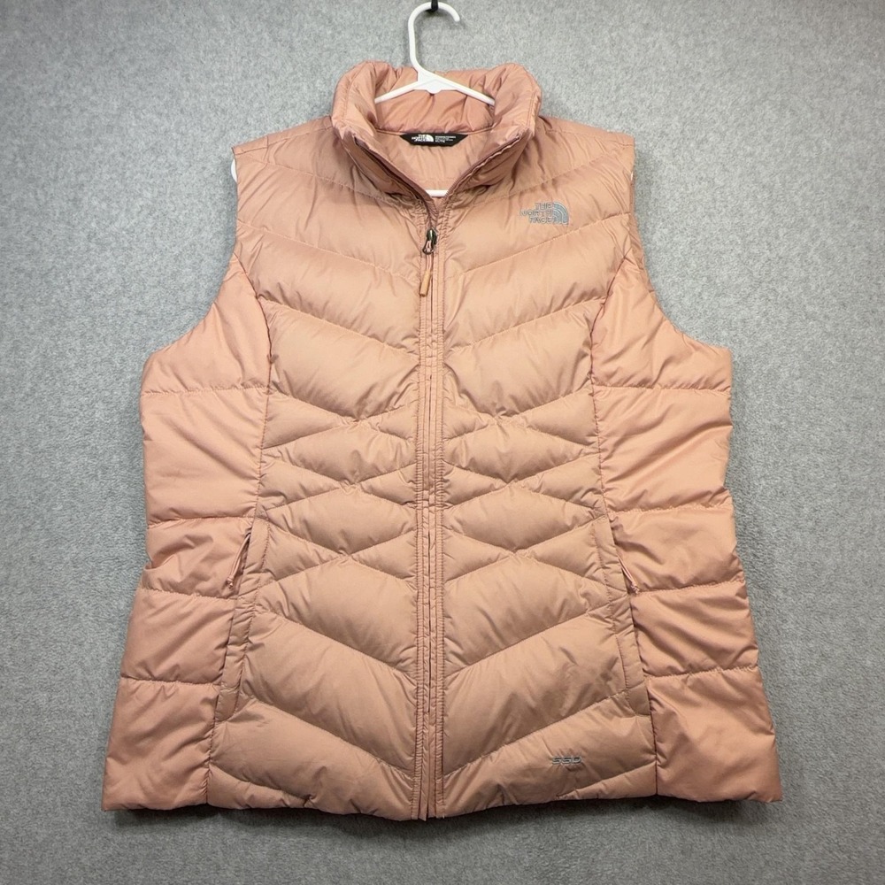 The North Face Alpz Down Vest Womens XL Pink 550 Puffer Zip Pockets Outdoor